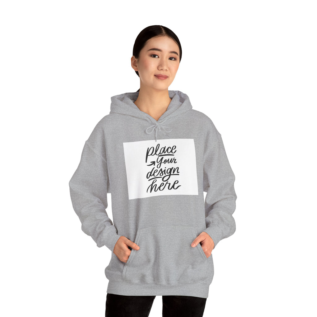 Classic Hoodie with Centered Design – 'Place Your Design Here'