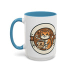 Cat Coffee Mug — Cute Orange Kitty Holding ‘Coffee’ Accent Ceramic Mug (11/15 oz)