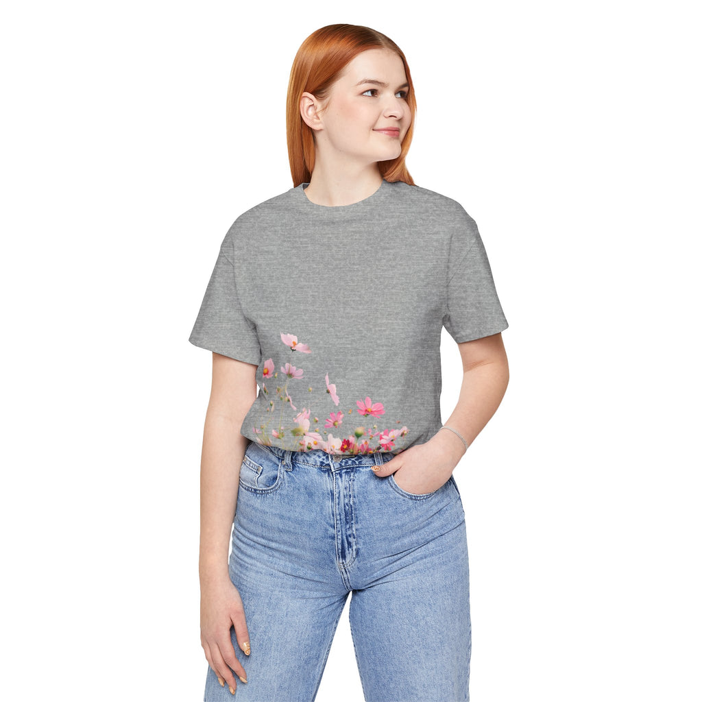 Floral Meadow Tee – Pink Wildflower Field Graphic T-Shirt