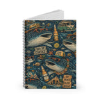Whale Shark Beach Notebook — 'Eat Beach Sleep Repeat' Spiral Journal