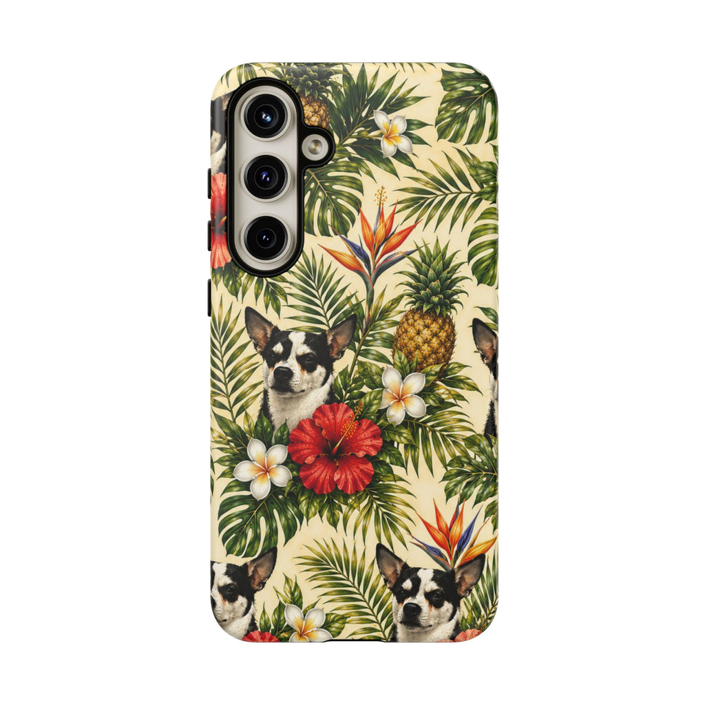 Tropical chihuahua Phone Case — Floral Pineapple Protective Tough Case