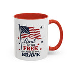 Patriotic Coffee Mug — "Land of the Free Because of the Brave" Accent Mug