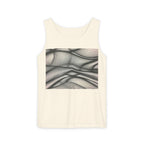 Abstract Wave Mesh Tank Top — Geometric Optical Illusion Graphic Tank