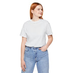 Nature Sunset Mountain Back Design T-Shirt — Scenic River & Pine Forest Graphic Tee