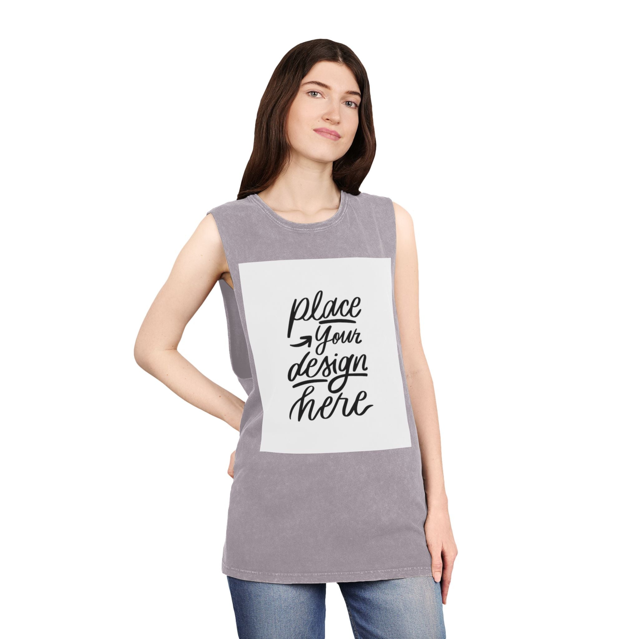 Custom Stonewash Muscle Tank — Vintage Wash Sleeveless Top