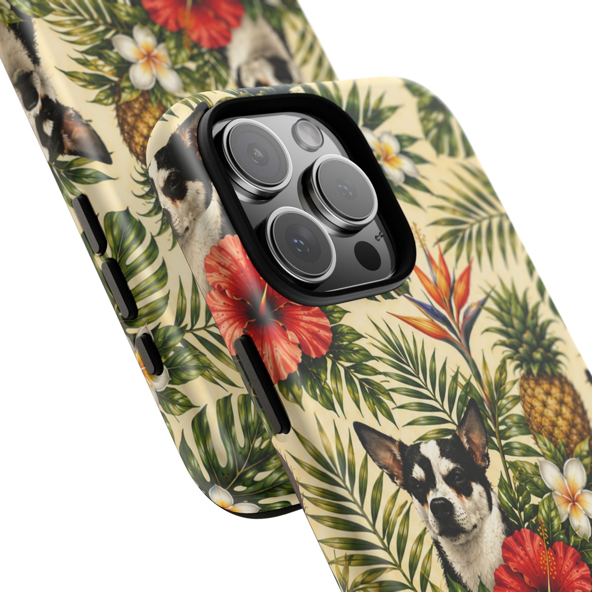 Tropical chihuahua Phone Case — Floral Pineapple Protective Tough Case