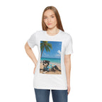 Beach Chihuahua Dog T-Shirt — Hawaiian Shirt Puppy on Tropical Shore