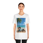 Beach Chihuahua Dog T-Shirt — Hawaiian Shirt Puppy on Tropical Shore