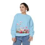Floral Meadow Sweatshirt — Pink Cosmos Garden Crewneck