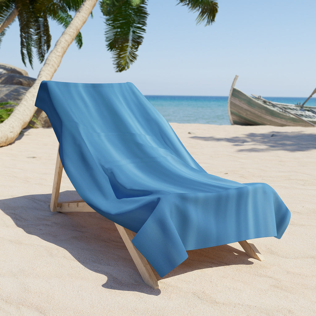Ocean Blue Beach Towel — Soft Wavy Water Print
