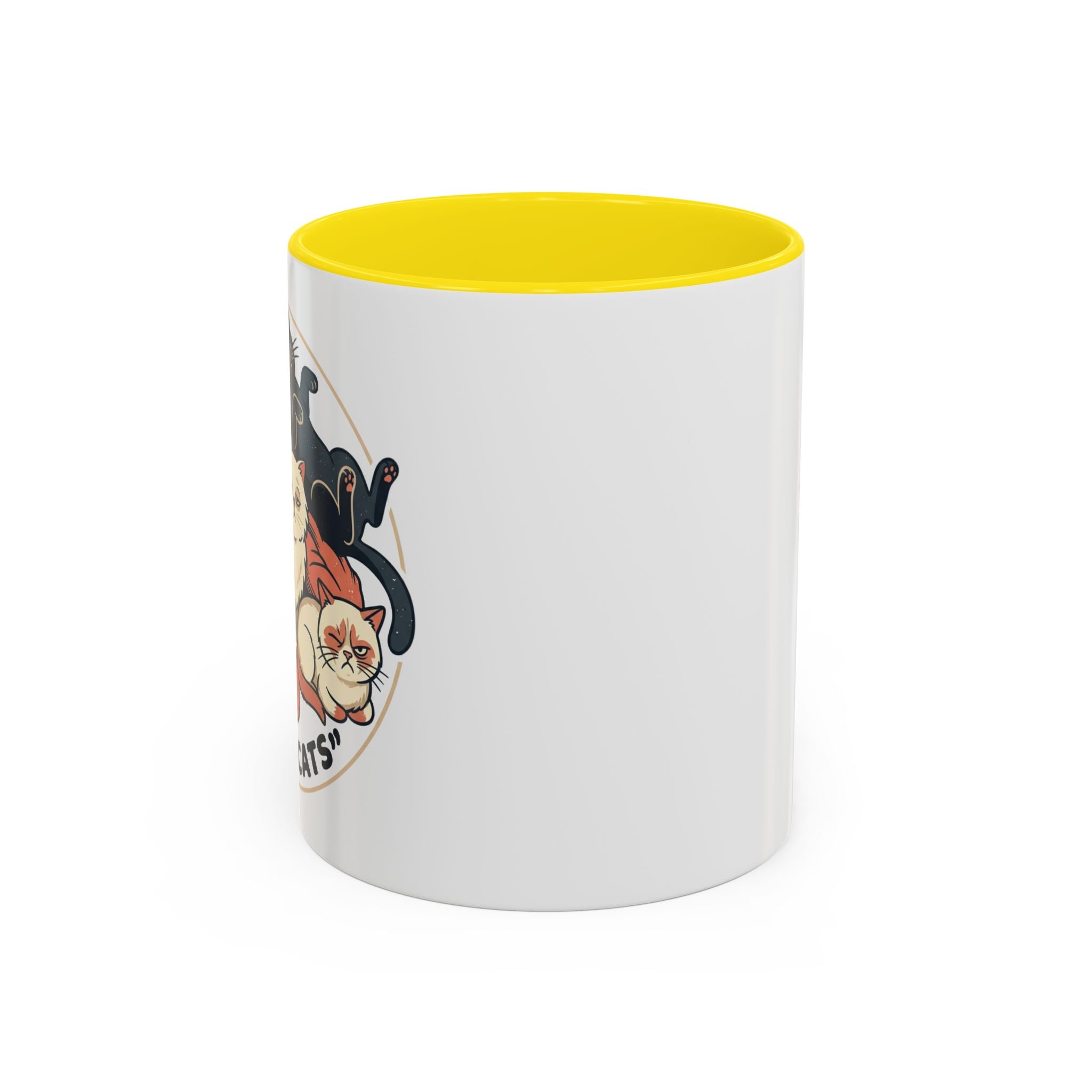 Cat Jester Accent Coffee Mug – Whimsical Vintage Cat Illustration (11/15oz)