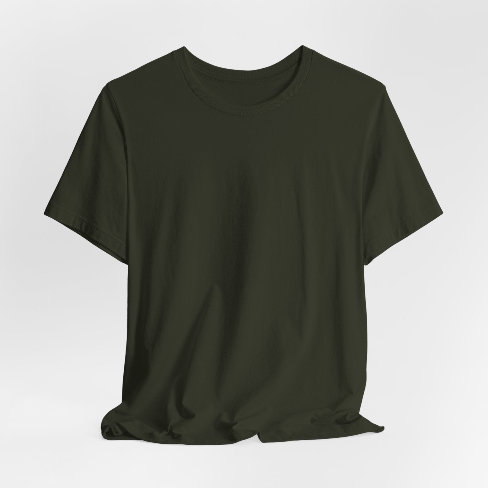 Nature Sunset Mountain Back Design T-Shirt — Scenic River & Pine Forest Graphic Tee