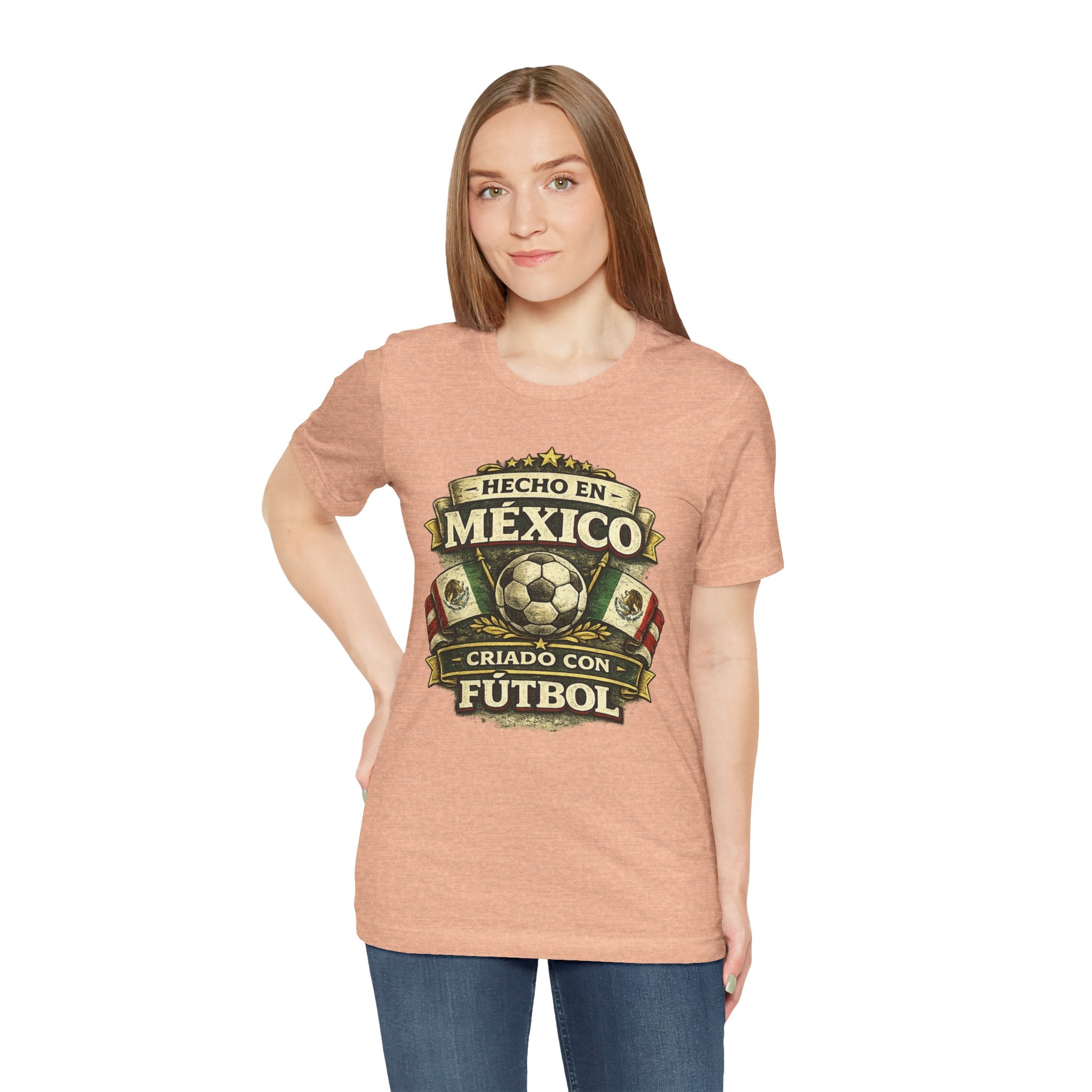 Mexico Soccer T‑Shirt — "Hecho en México, Criado con Fútbol" Vintage Football Tee