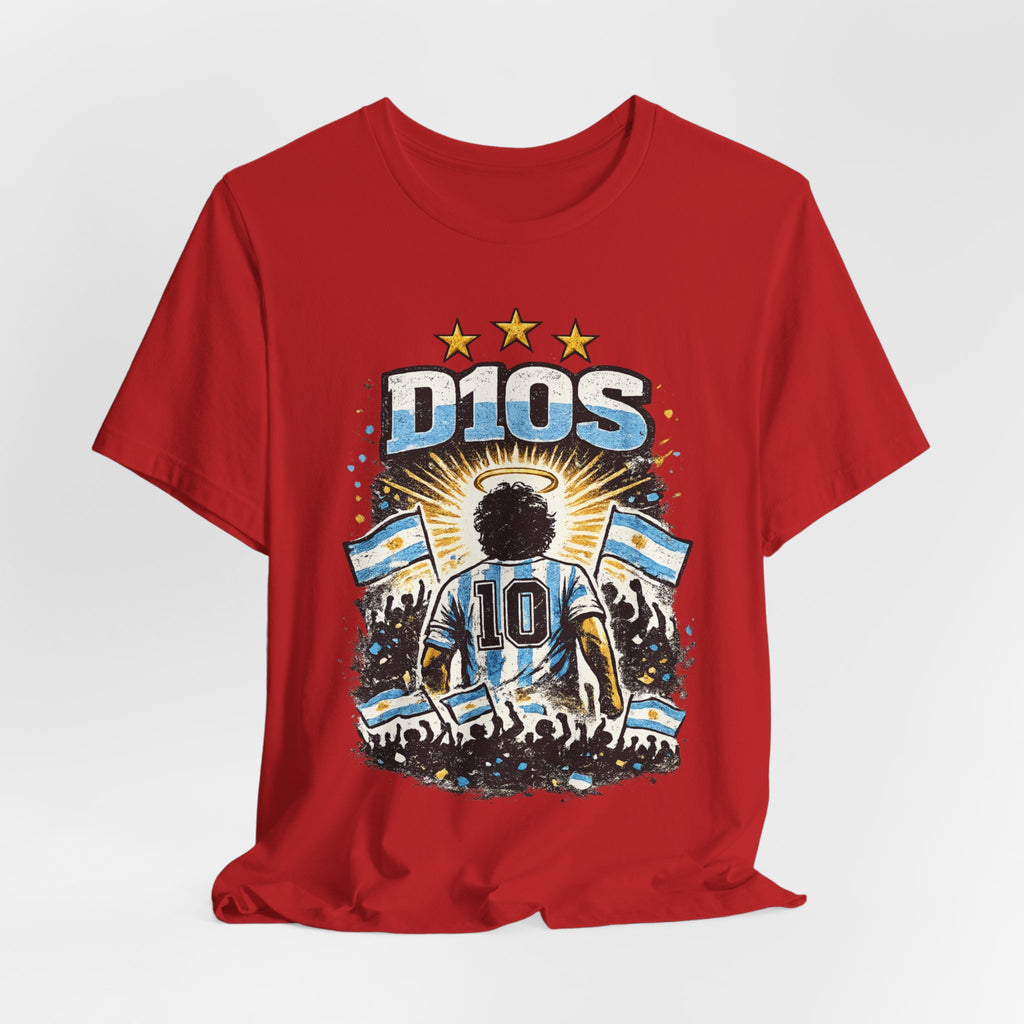 Dios 10 Argentina Soccer Tee — Maradona Tribute Football Shirt