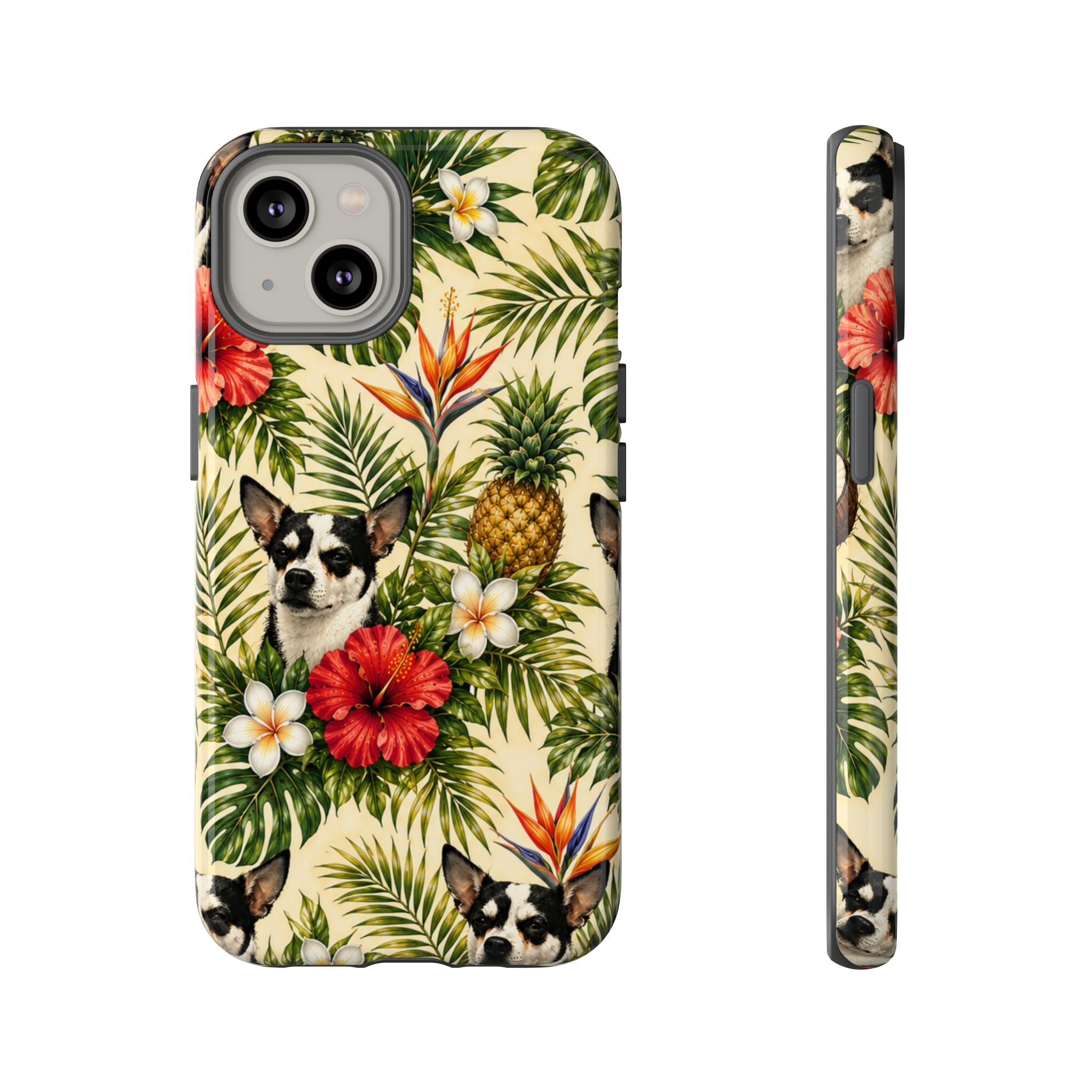 Tropical chihuahua Phone Case — Floral Pineapple Protective Tough Case