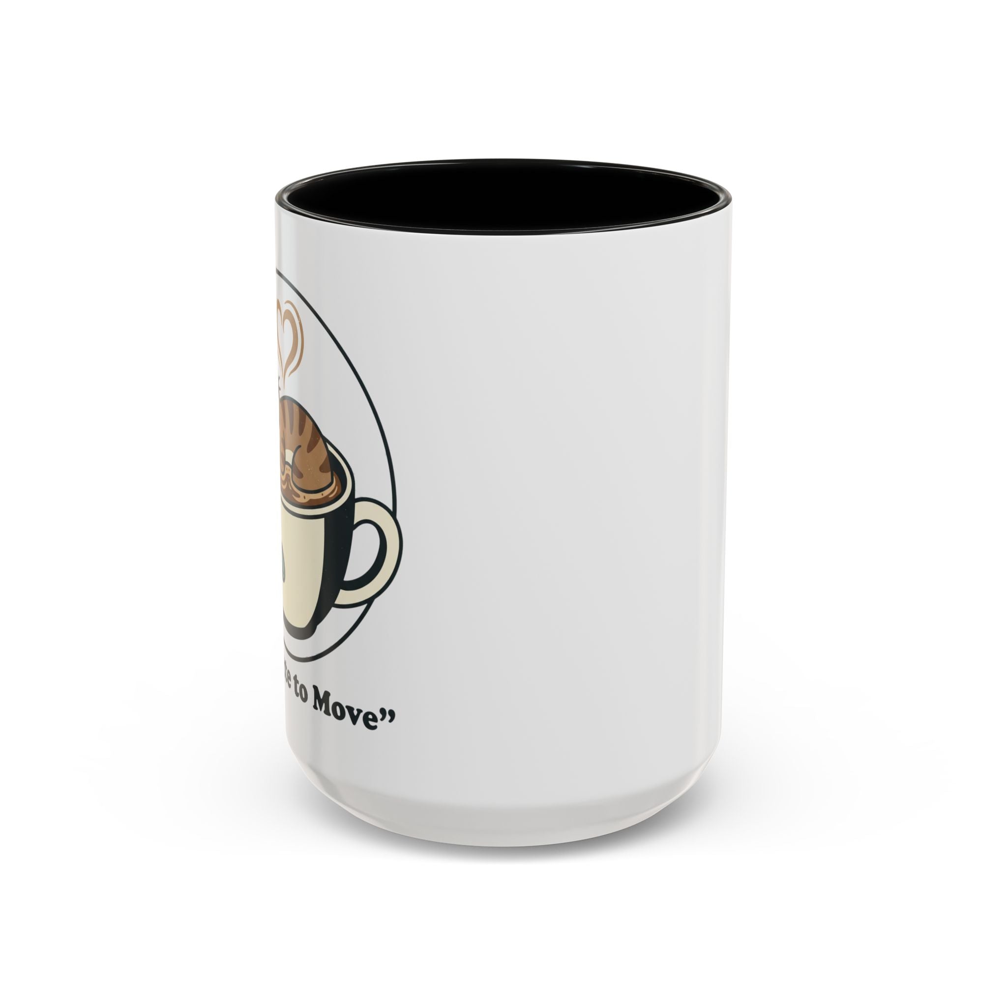 Latte Cat Coffee Mug – "Don't Wake Me, I'll Move" Cute Cat Latte Art Ceramic Accent Mug