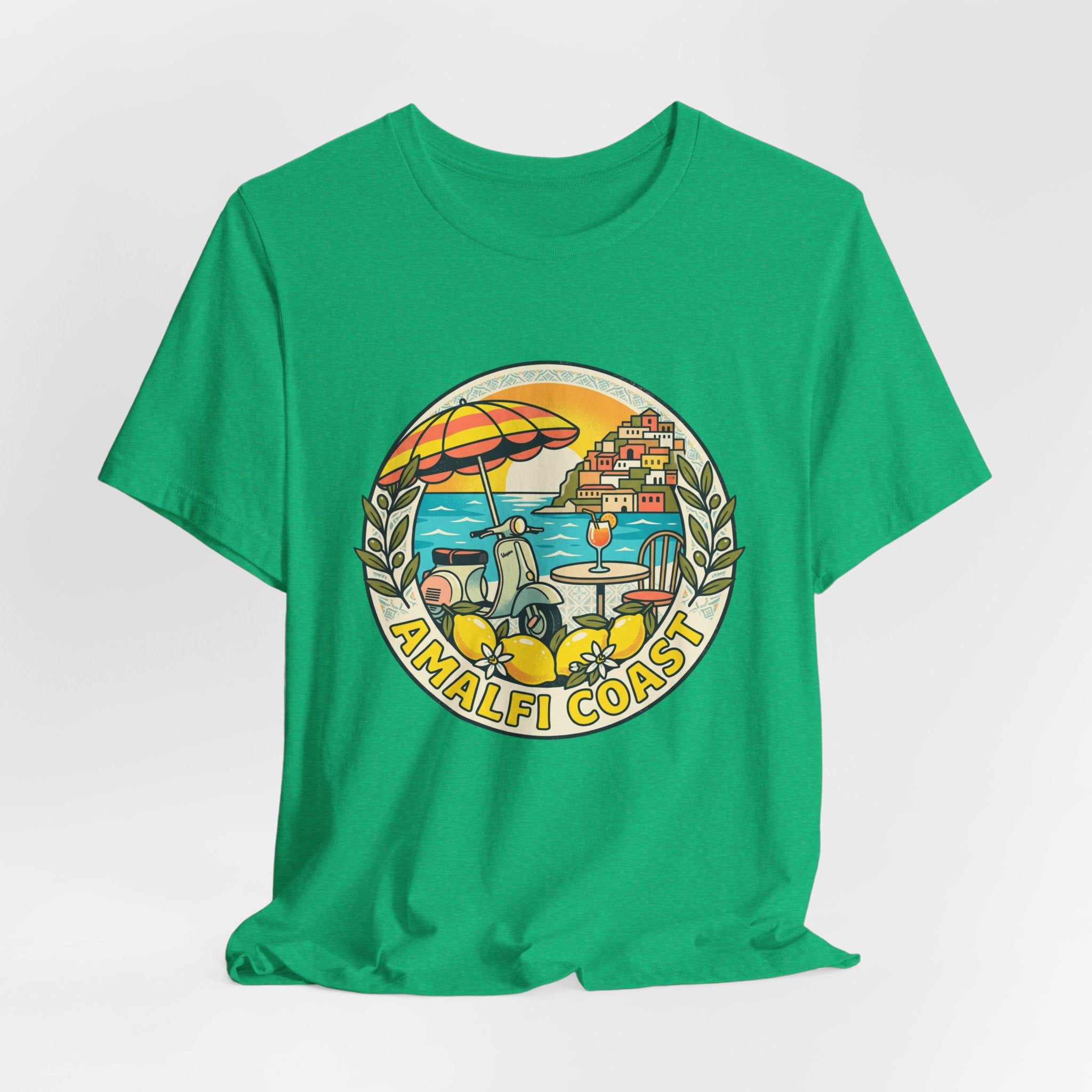 Amalfi Coast Vintage Travel Tee — Scenic Lemon & Vespa Graphic