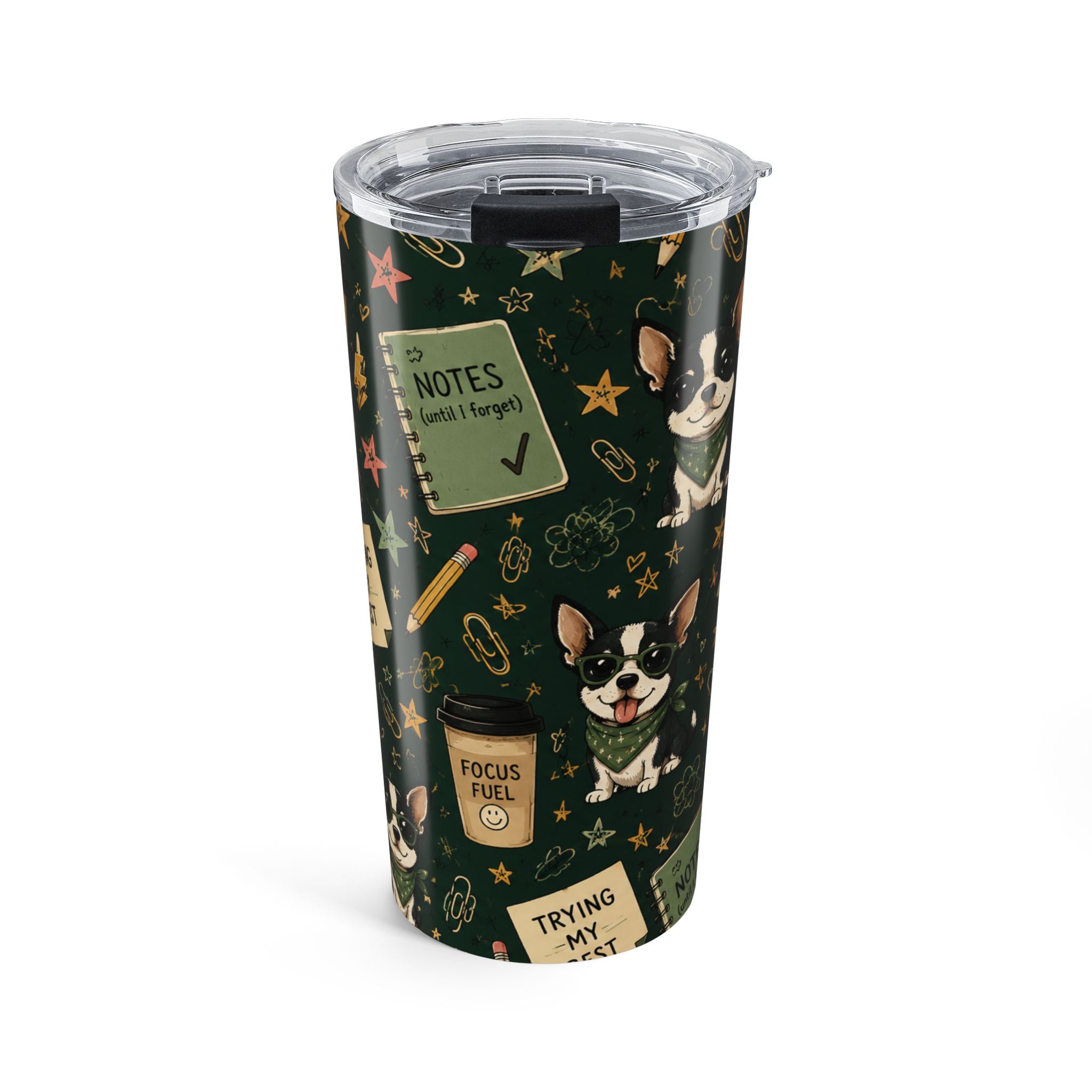 20oz Chihuahua Notes Tumbler – Cute Dog Planner Travel Cup