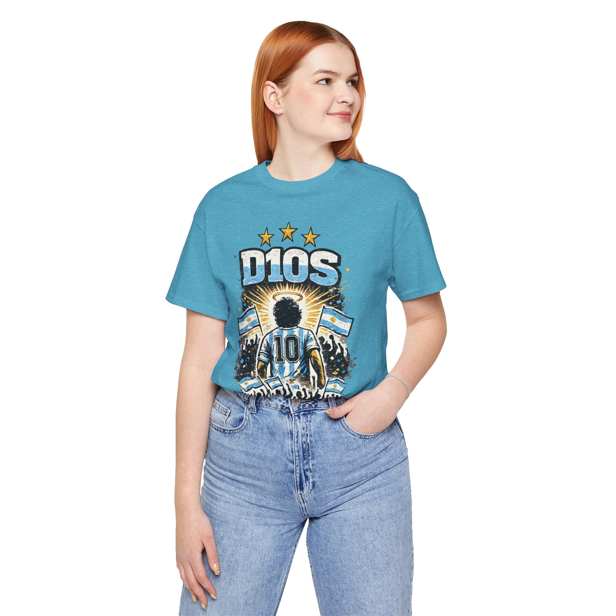 Dios 10 Argentina Soccer Tee — Maradona Tribute Football Shirt