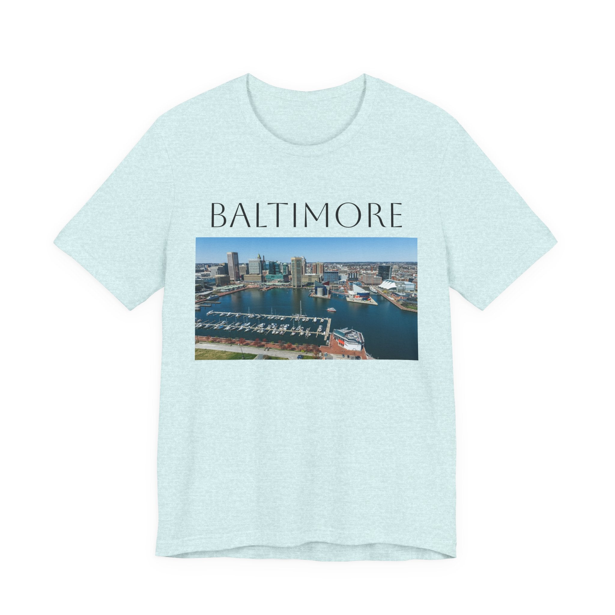 Baltimore Skyline Photo Tee — Inner Harbor Cityscape T-Shirt