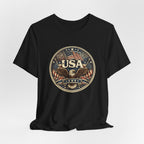 USA Eagle Vintage Patriotic T-Shirt — American Flag Graphic Tee