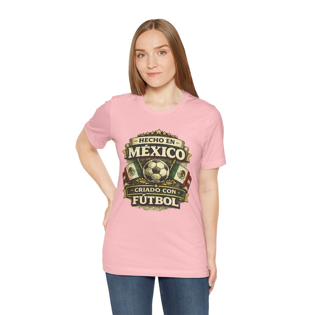 Mexico Soccer T‑Shirt — "Hecho en México, Criado con Fútbol" Vintage Football Tee