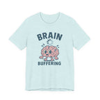 Brain Buffering T‑Shirt — Cute Cartoon Brain Graphic Tee for Neuro Humor