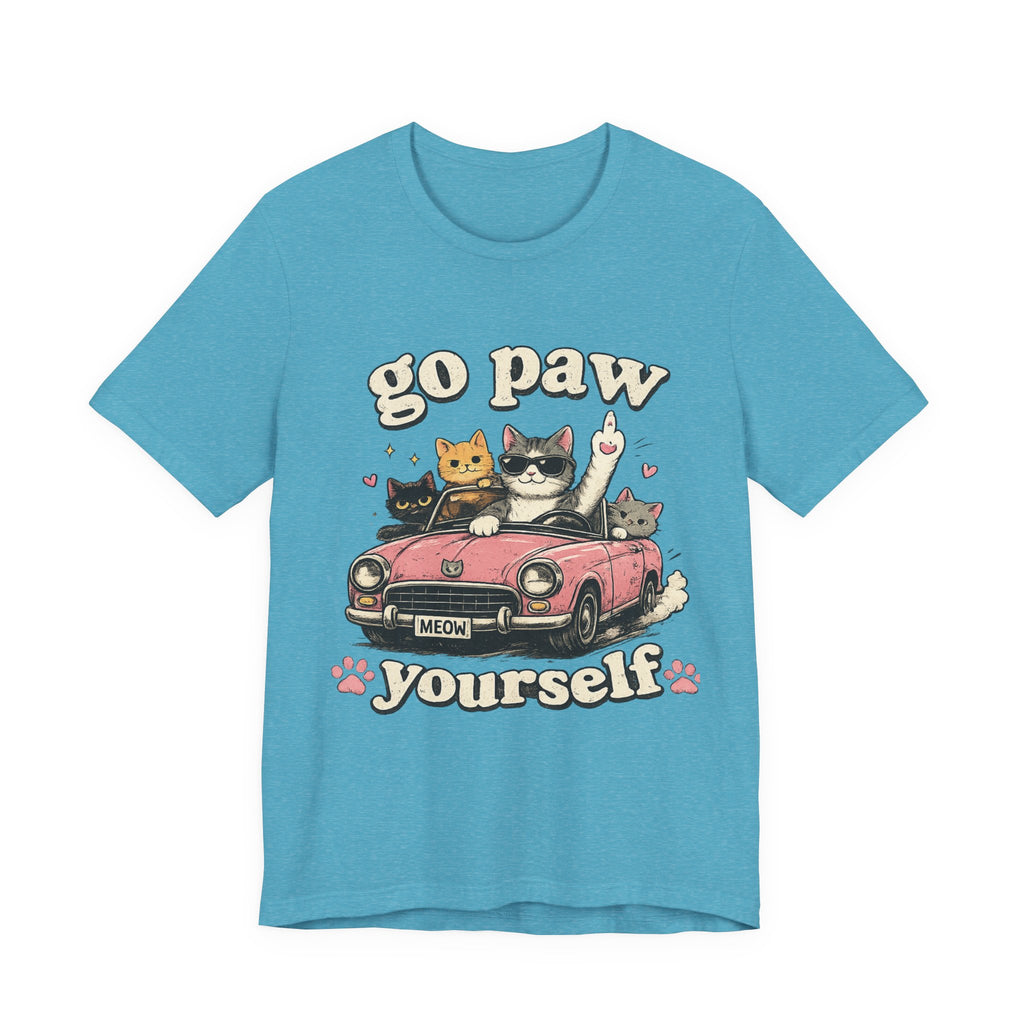 Go Paw Yourself Cat Tee – Cute Retro Cats in Convertible T‑Shirt