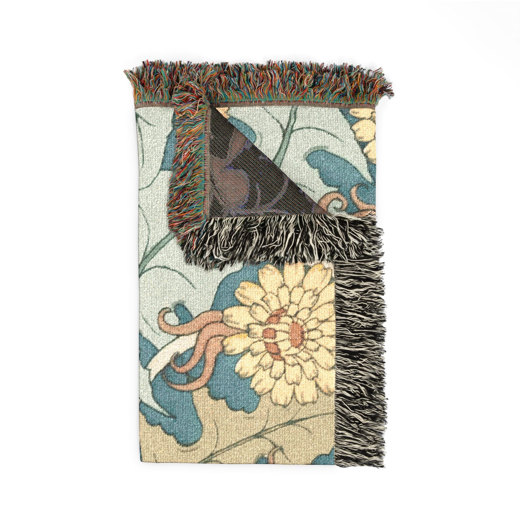 Woven Blanket — Vintage Floral Tapestry Throw for Living Room, Cozy Decorative Sofa Blanket