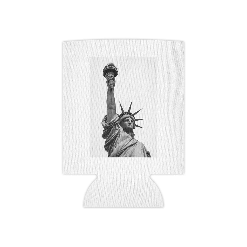 Can Cooler — Statue of Liberty Black & White Photo Slim Can Koozie