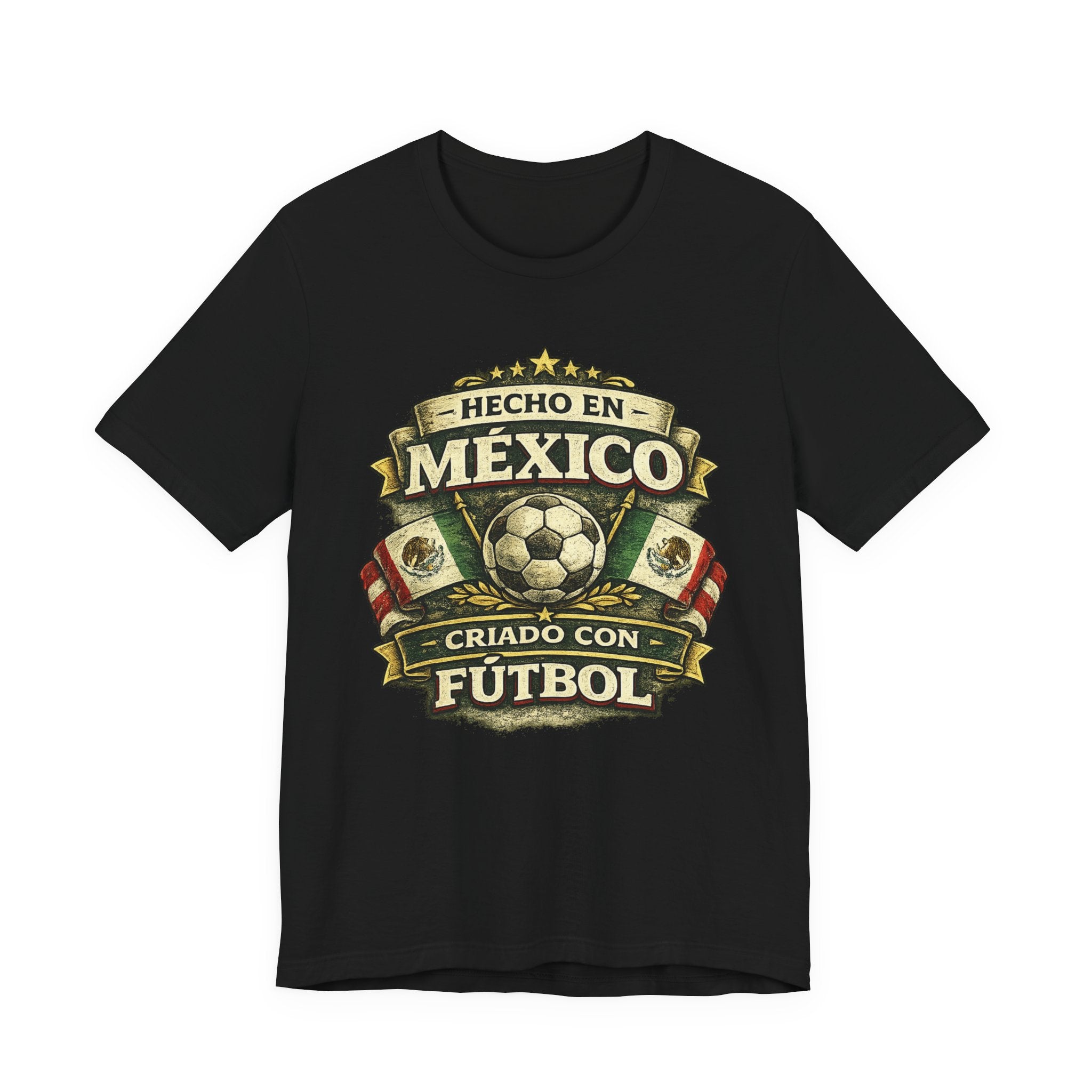 Mexico Soccer T‑Shirt — "Hecho en México, Criado con Fútbol" Vintage Football Tee