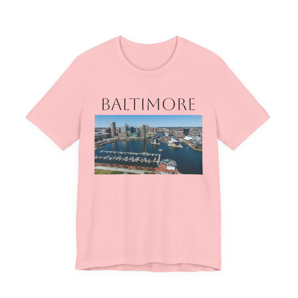 Baltimore Skyline Photo Tee — Inner Harbor Cityscape T-Shirt