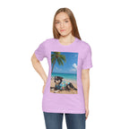 Beach Chihuahua Dog T-Shirt — Hawaiian Shirt Puppy on Tropical Shore