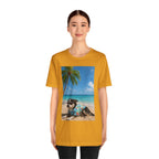 Beach Chihuahua Dog T-Shirt — Hawaiian Shirt Puppy on Tropical Shore