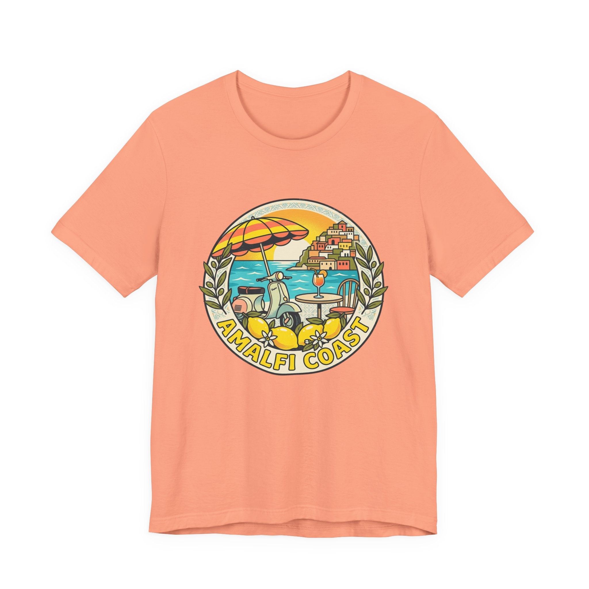 Amalfi Coast Vintage Travel Tee — Scenic Lemon & Vespa Graphic