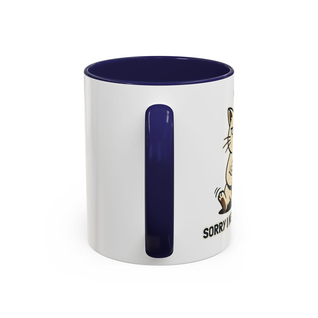 Cat Lover Coffee Mug – Cute Cat Illustration ‘Coffee’ Accent Ceramic Mug (11/15oz)