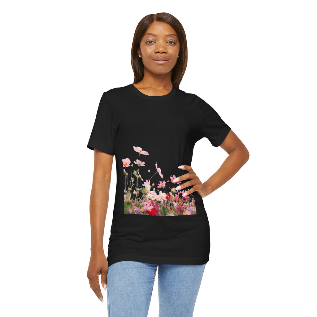 Floral Meadow Tee – Pink Wildflower Field Graphic T-Shirt