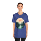 Sunset Mountain Landscape T-Shirt — Scenic Forest River Graphic Tee