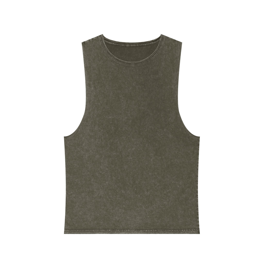 Summer Vibes Stonewash Tank Top — Retro Sunset Graphic Tank