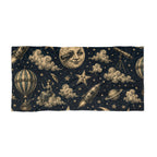 Charles Mèliés Vibe  Vintage Beach Towel — Moon, Stars & Hot Air Balloon Night Sky Design