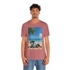Beach Chihuahua Dog T-Shirt — Hawaiian Shirt Puppy on Tropical Shore