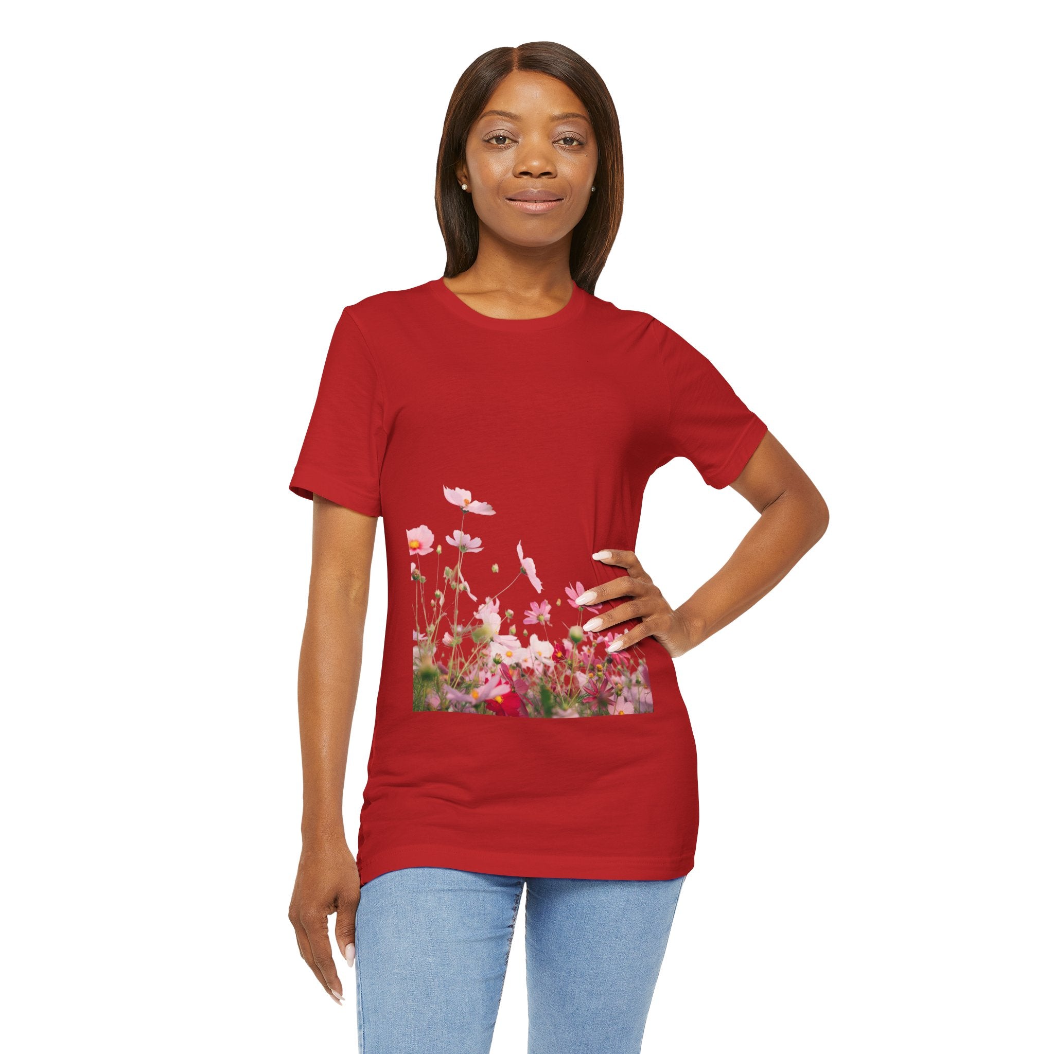 Floral Meadow Tee – Pink Wildflower Field Graphic T-Shirt