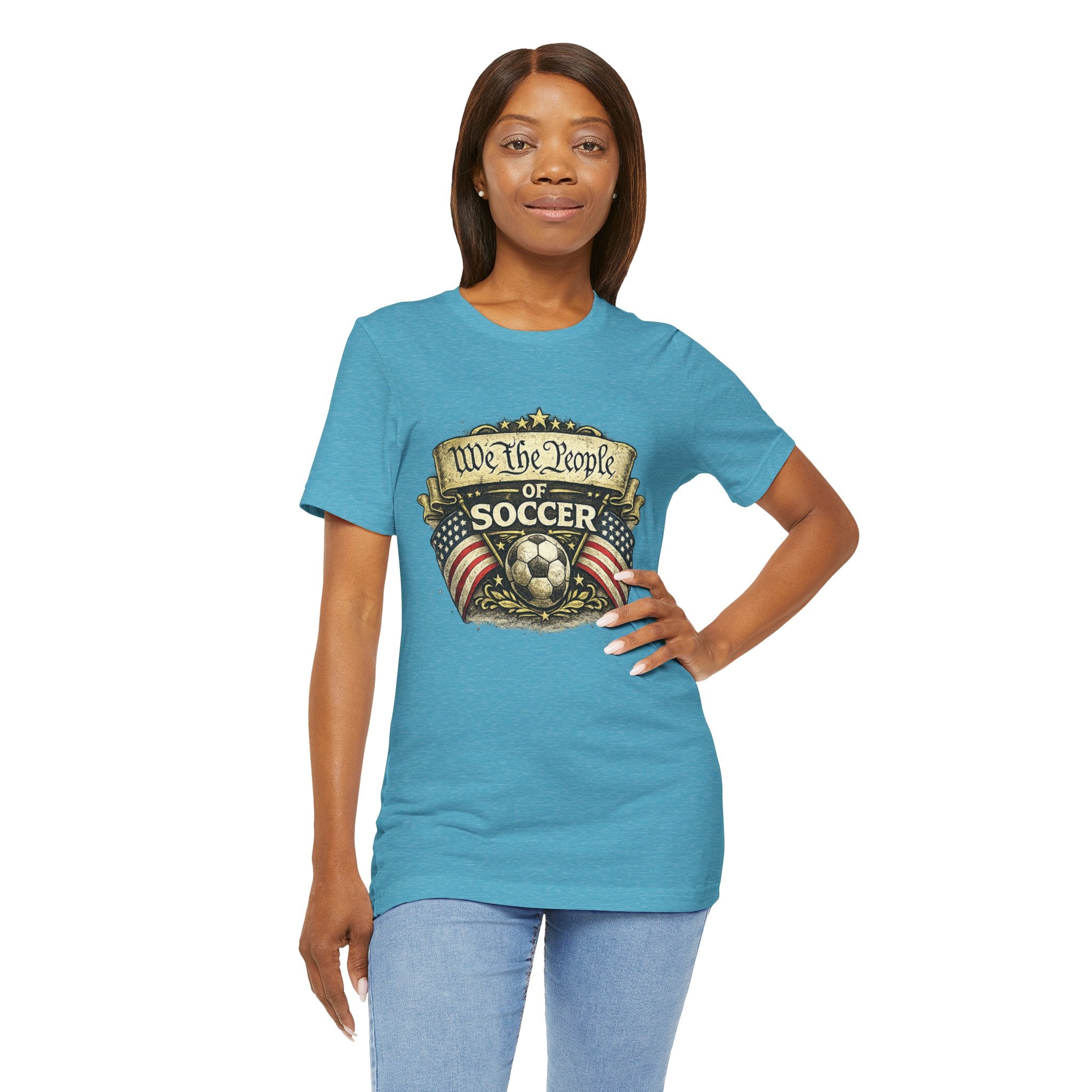 We The People of Soccer T-Shirt — American Flag Vintage Soccer Tee
