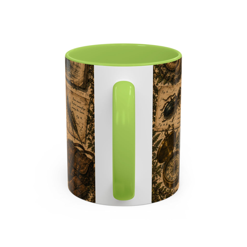 Vintage Natural History Coffee Mug — Botanical & Fossil Illustration Accent Mug