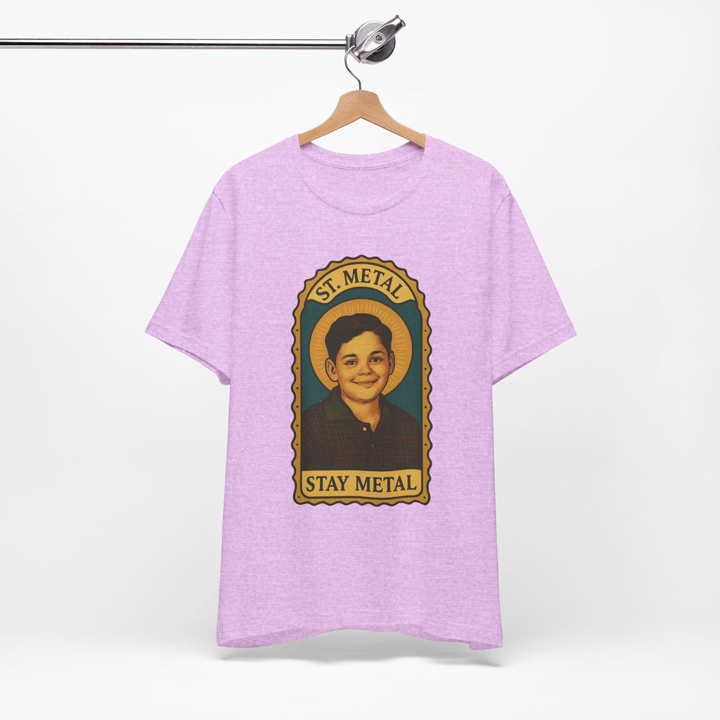 Copy of Stay Metal T-Shirt — Retro Saint Portrait Heavy Metal Tee