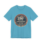 4th of July 250th Anniversary T-Shirt – Vintage American Flag Emblem (1776–2026)
