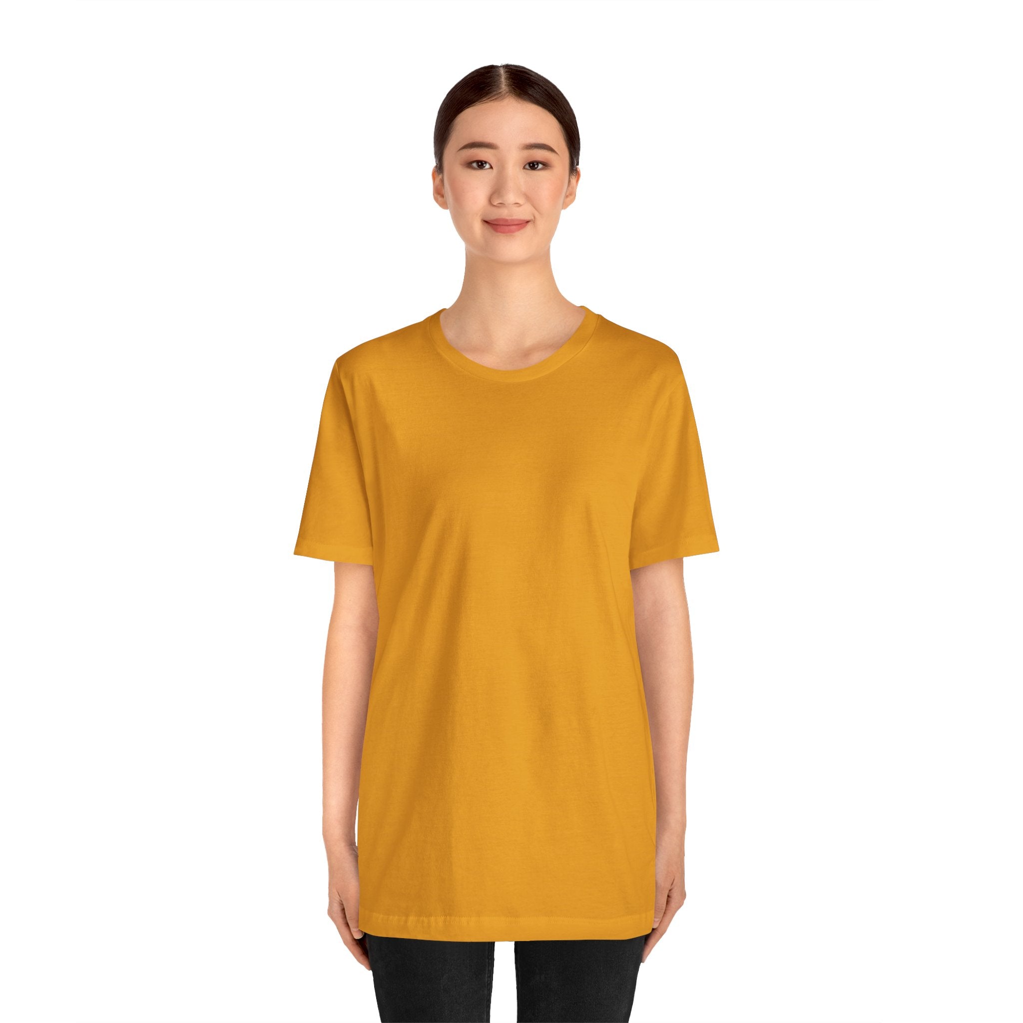 Nature Sunset Mountain Back Design T-Shirt — Scenic River & Pine Forest Graphic Tee