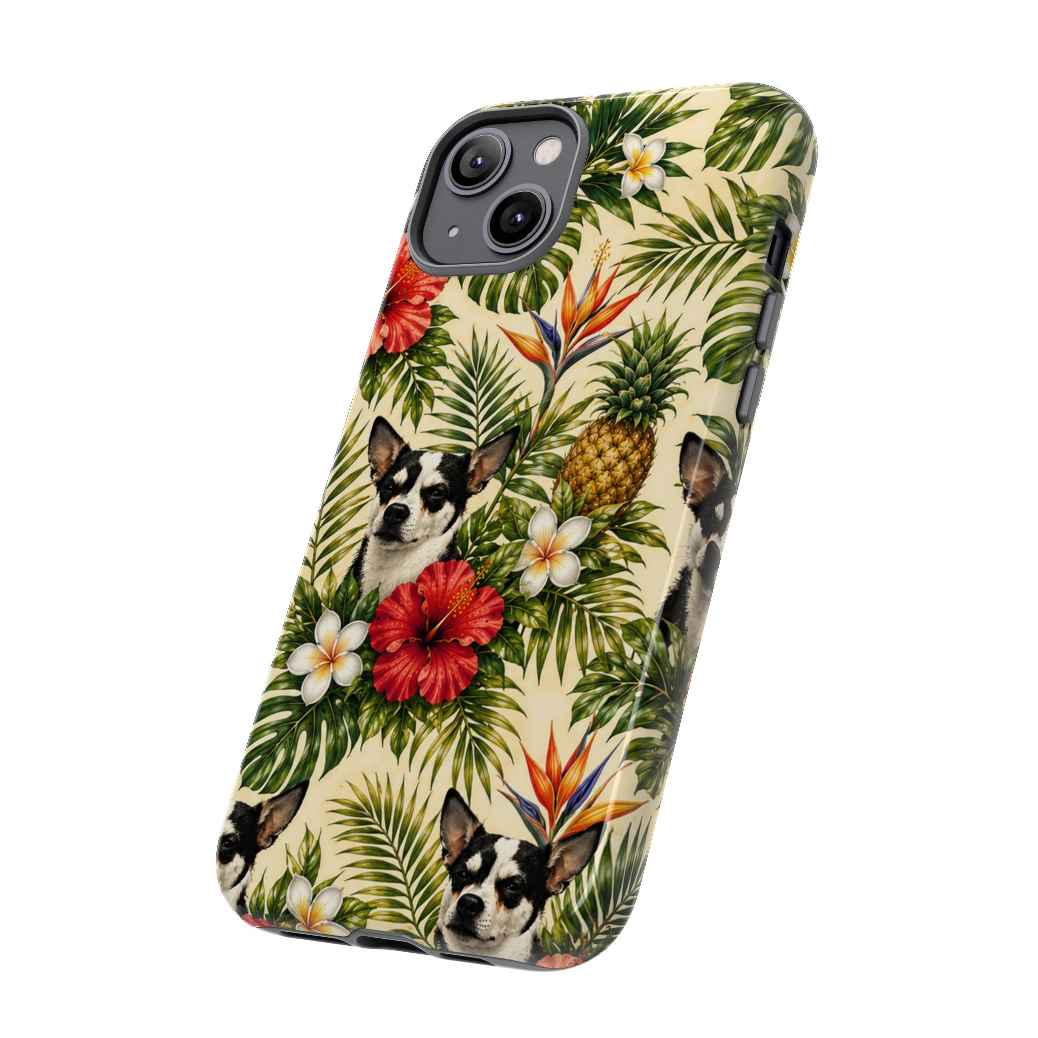 Tropical chihuahua Phone Case — Floral Pineapple Protective Tough Case
