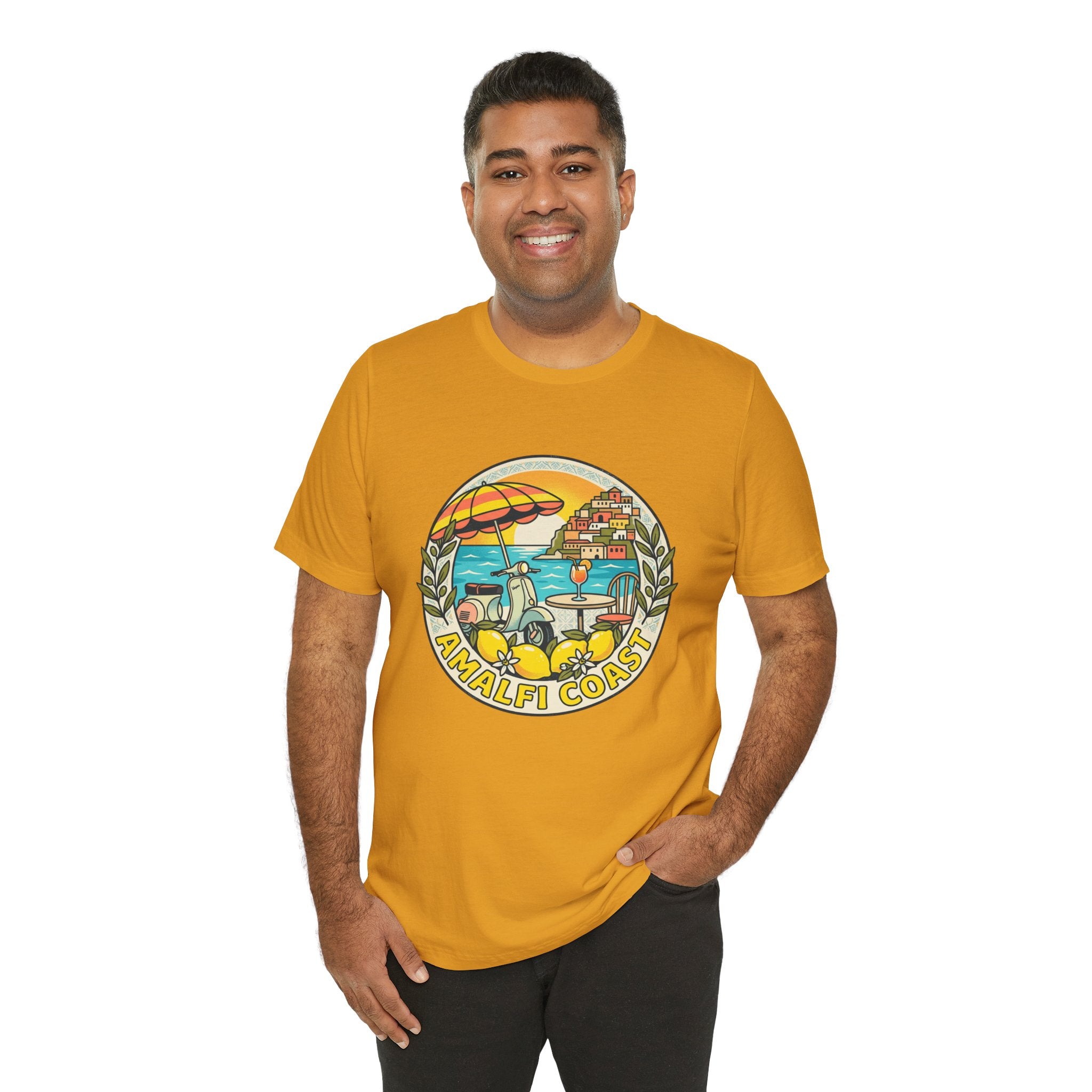 Amalfi Coast Vintage Travel Tee — Scenic Lemon & Vespa Graphic