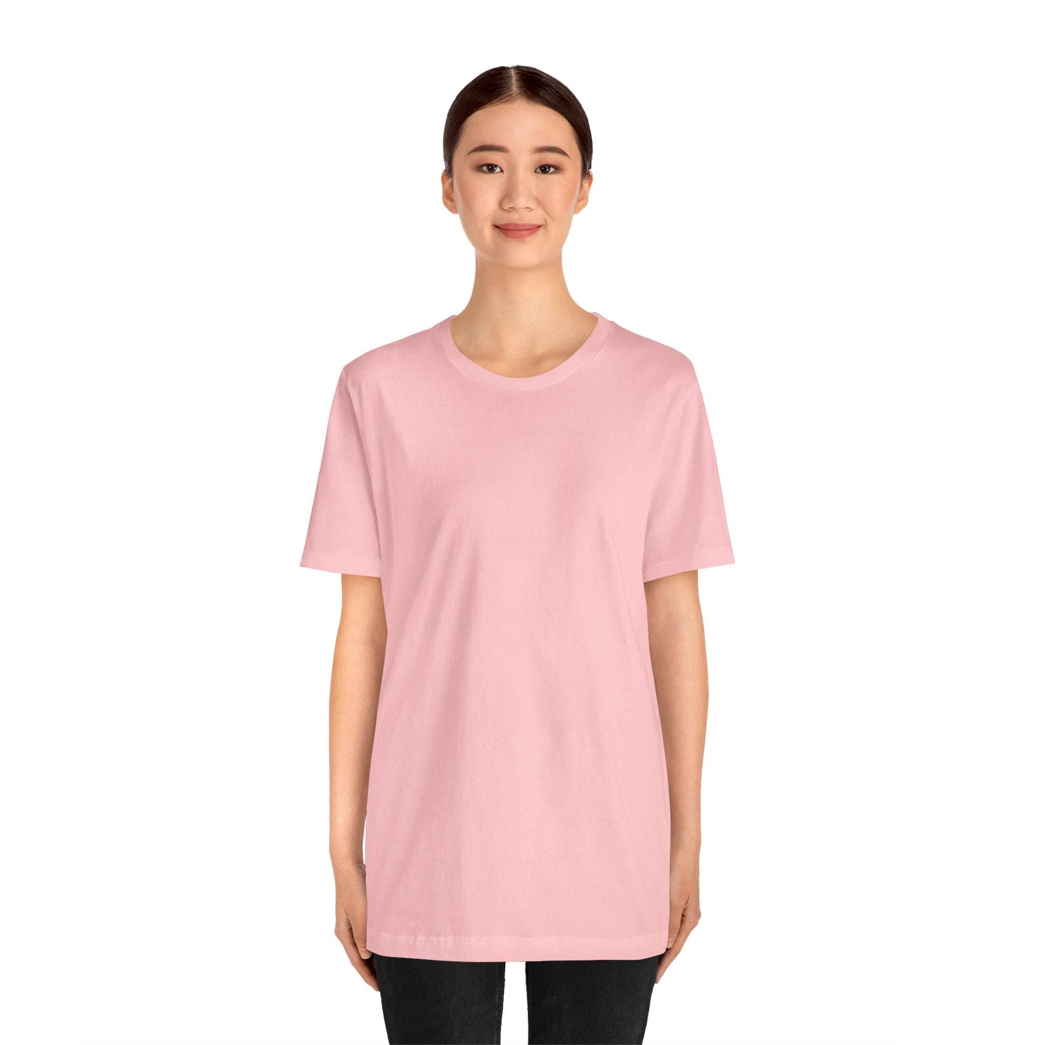Nature Sunset Mountain Back Design T-Shirt — Scenic River & Pine Forest Graphic Tee